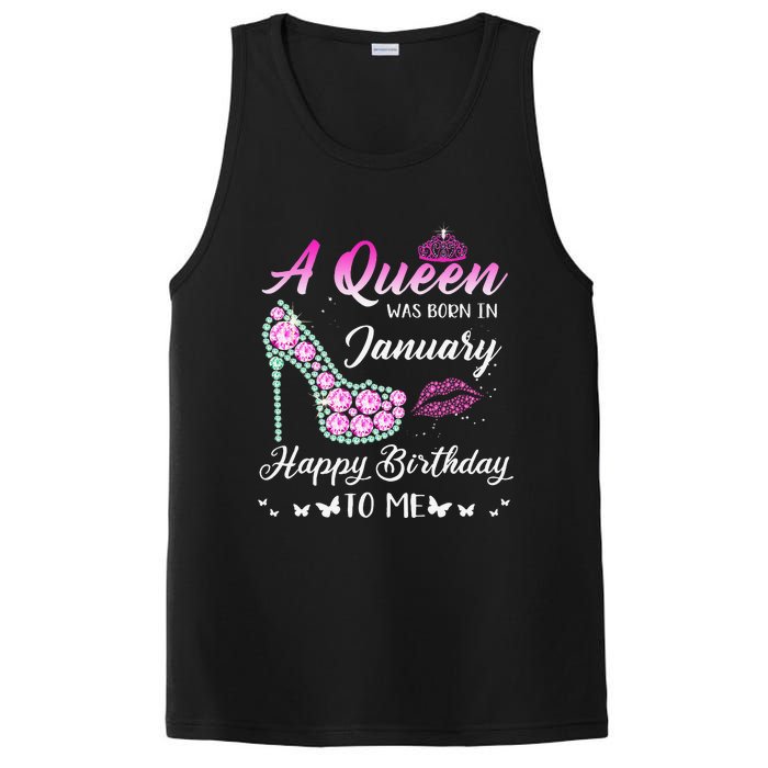 Queen was born in January Cute Funny Happy Birthday Gifts PosiCharge Competitor Tank