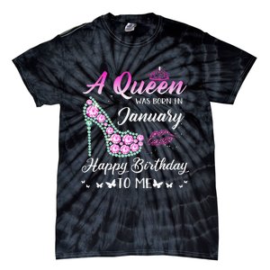 Queen was born in January Cute Funny Happy Birthday Gifts Tie-Dye T-Shirt