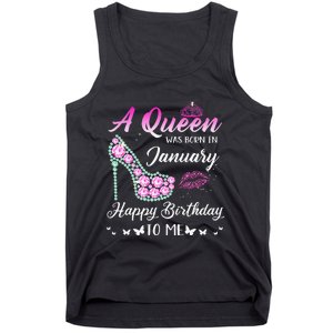 Queen was born in January Cute Funny Happy Birthday Gifts Tank Top