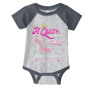 Queen Was Born In October Cute Funny Happy Birthday Gift Infant Baby Jersey Bodysuit