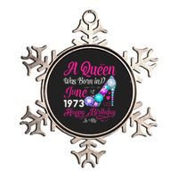 Queen Was Born In June 1973 Wo 48 Years Birthday Metallic Star Ornament