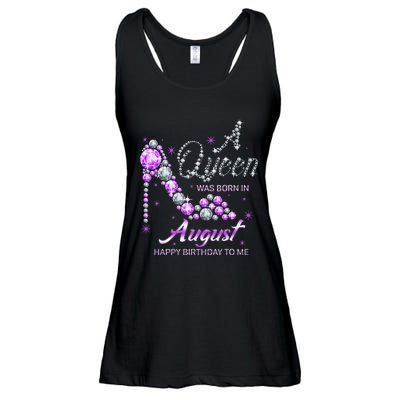 Queen was born in August Funny Birthday August Ladies Essential Flowy Tank