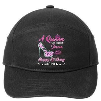 Queen was born in June Cute Funny Happy Birthday Gifts 7-Panel Snapback Hat