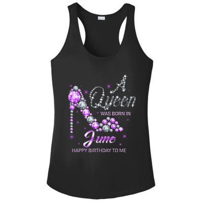 Queen was born in June Funny Birthday Cute June Wo Ladies PosiCharge Competitor Racerback Tank