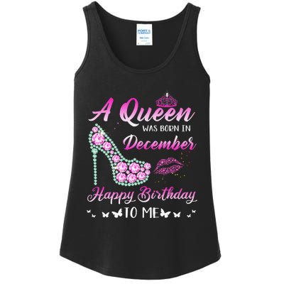 Queen was born in December Cute Funny Happy Birthday Gifts Ladies Essential Tank