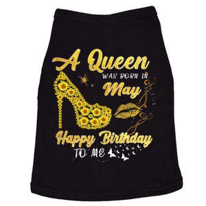 Queen was born in May Funny Sunflower Birthday Gifts Doggie Tank