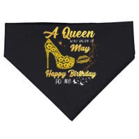 Queen was born in May Funny Sunflower Birthday Gifts USA-Made Doggie Bandana