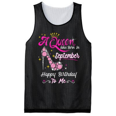 Queen was Born in September Cute Funny Happy Birthday Gift Mesh Reversible Basketball Jersey Tank