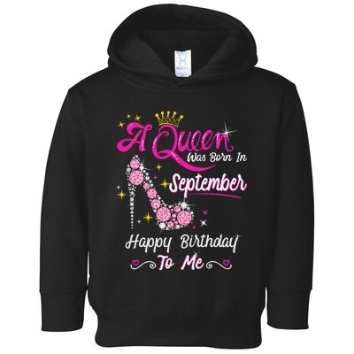 Queen was Born in September Cute Funny Happy Birthday Gift Toddler Hoodie