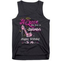 Queen was Born in September Cute Funny Happy Birthday Gift Tank Top