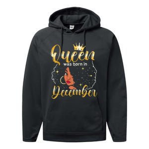 Queen Was Born In December Shirt Girls December Birthday Performance Fleece Hoodie