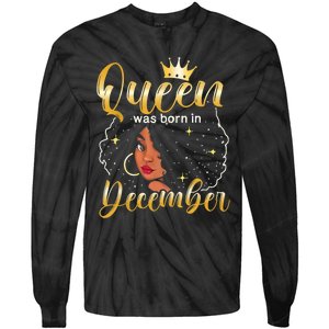 Queen Was Born In December Shirt Girls December Birthday Tie-Dye Long Sleeve Shirt