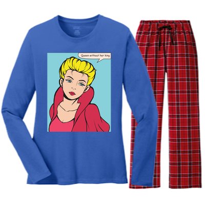 Queen Without Her King Women's Long Sleeve Flannel Pajama Set 