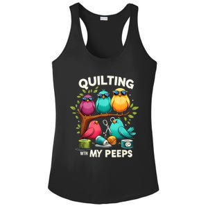 Quilting With My Peeps Funny Quilting Gift Ladies PosiCharge Competitor Racerback Tank