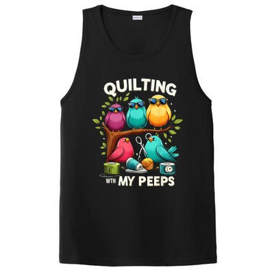 Quilting With My Peeps Funny Quilting Gift PosiCharge Competitor Tank