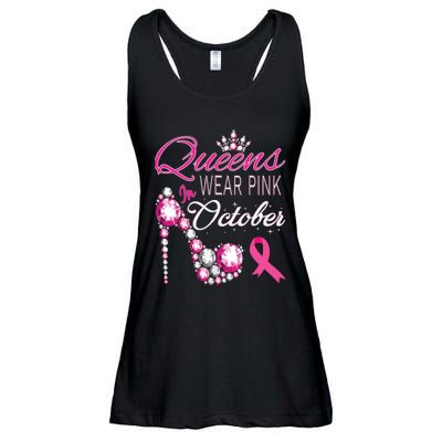 Queens Wear Pink In October Breast Cancer Awareness Ladies Essential Flowy Tank