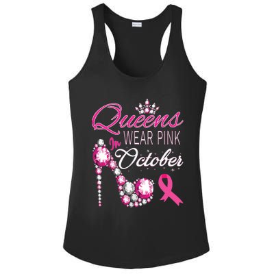 Queens Wear Pink In October Breast Cancer Awareness Ladies PosiCharge Competitor Racerback Tank