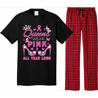 Queens Wear Pink All Year Support Breast Cancer Awareness Cool Gift Pajama Set