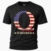 QAnon WWG1WGA Q Anon Great Awakening MAGA USA Flag Design Cooling Performance Crew T-Shirt