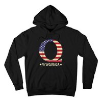 QAnon WWG1WGA Q Anon Great Awakening MAGA USA Flag Design Hoodie