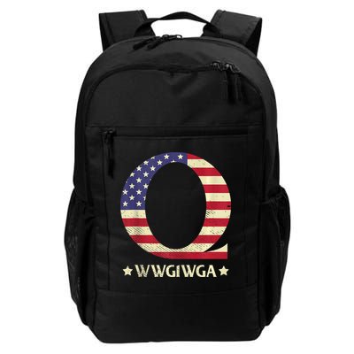 QAnon WWG1WGA Q Anon Great Awakening MAGA USA Flag Design Daily Commute Backpack