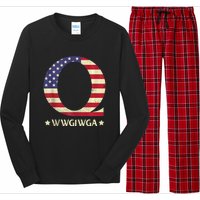 QAnon WWG1WGA Q Anon Great Awakening MAGA USA Flag Design Long Sleeve Pajama Set