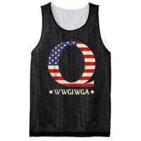 QAnon WWG1WGA Q Anon Great Awakening MAGA USA Flag Design Mesh Reversible Basketball Jersey Tank