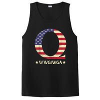 QAnon WWG1WGA Q Anon Great Awakening MAGA USA Flag Design PosiCharge Competitor Tank