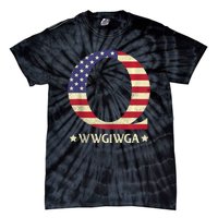 QAnon WWG1WGA Q Anon Great Awakening MAGA USA Flag Design Tie-Dye T-Shirt