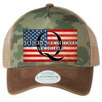 Q Where We Go One We Go All Usa Flag Legacy Tie Dye Trucker Hat