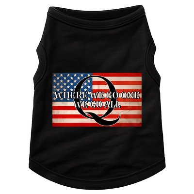 Q Where We Go One We Go All Usa Flag Doggie Tank