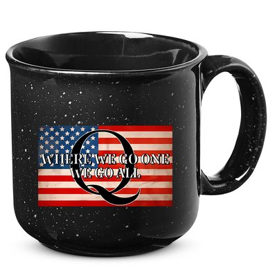 Q Where We Go One We Go All Usa Flag 15oz Campfire Ceramic Mug