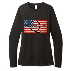 Q Where We Go One We Go All Usa Flag Womens CVC Long Sleeve Shirt