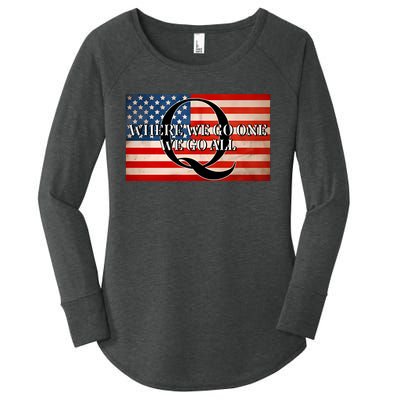 Q Where We Go One We Go All Usa Flag Women's Perfect Tri Tunic Long Sleeve Shirt