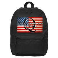 Q Where We Go One We Go All Usa Flag 16 in Basic Backpack