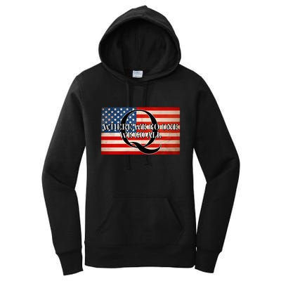 Q Where We Go One We Go All Usa Flag Women's Pullover Hoodie