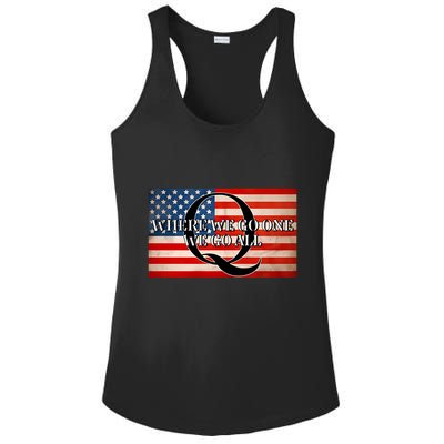 Q Where We Go One We Go All Usa Flag Ladies PosiCharge Competitor Racerback Tank