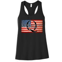 Q Where We Go One We Go All Usa Flag Women's Racerback Tank