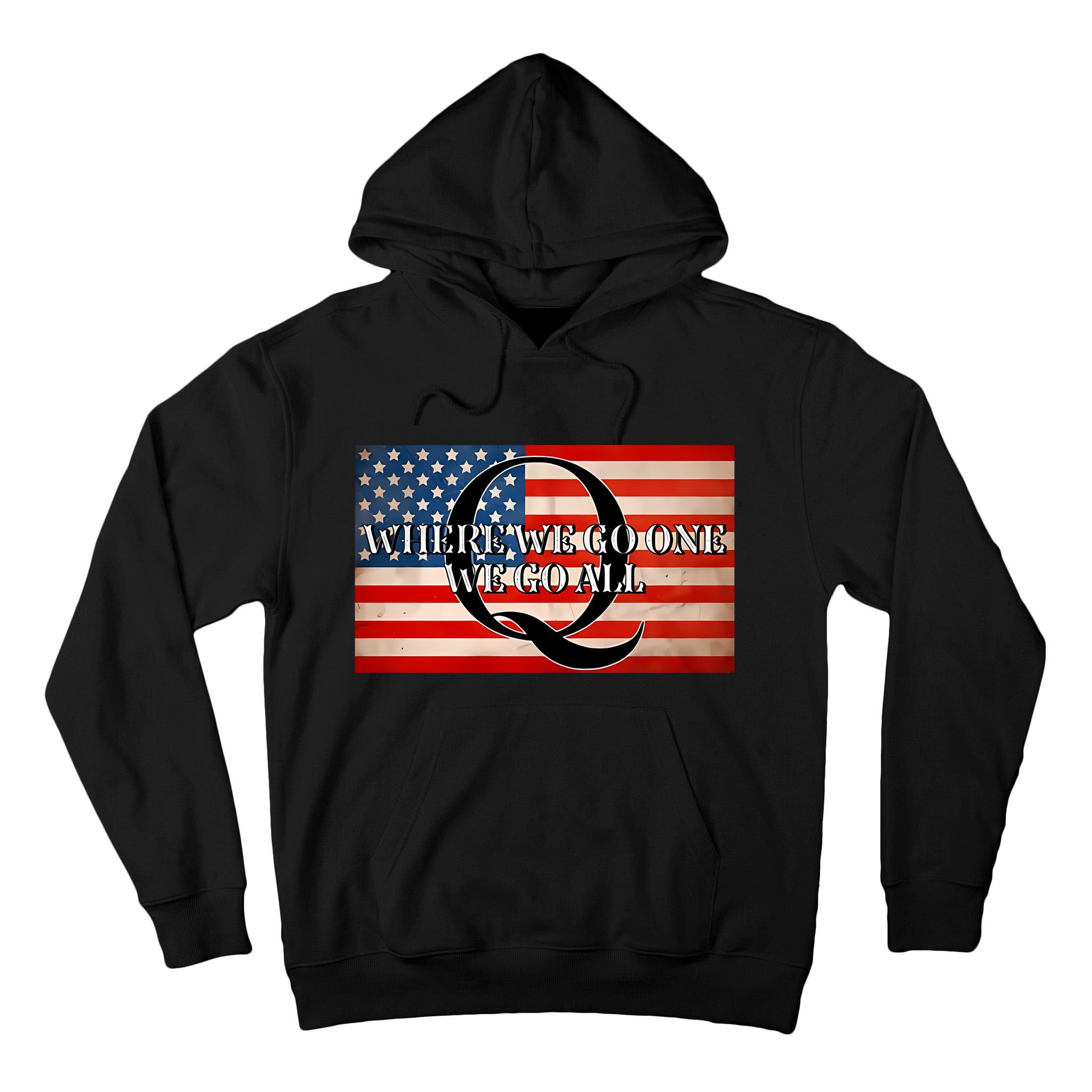 Q Where We Go One We Go All Usa Flag Tall Hoodie