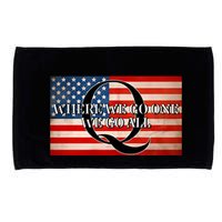 Q Where We Go One We Go All Usa Flag Microfiber Hand Towel