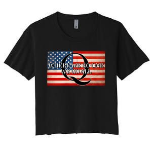 Q Where We Go One We Go All Usa Flag Women's Crop Top Tee