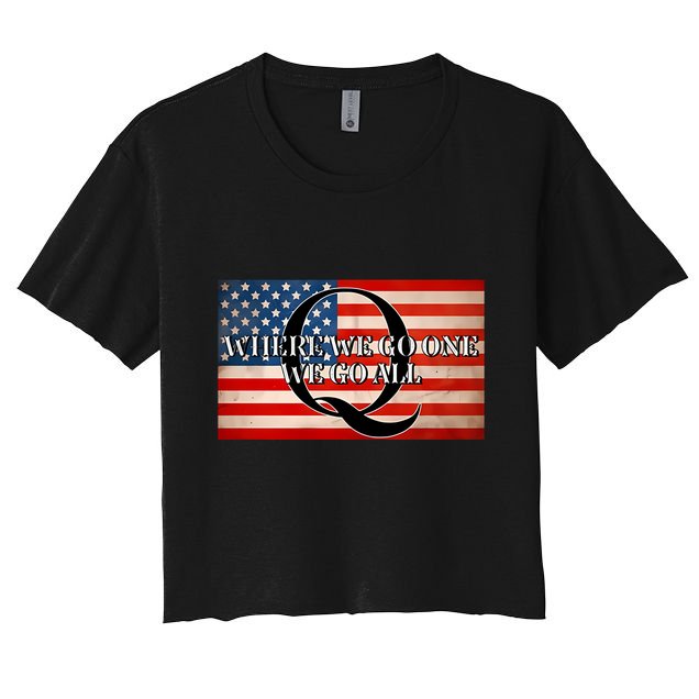 Q Where We Go One We Go All Usa Flag Crop Top
