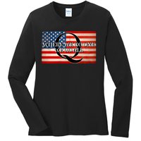 Q Where We Go One We Go All Usa Flag Ladies Long Sleeve Shirt