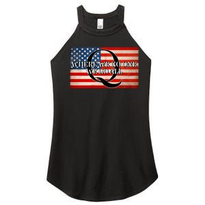 Q Where We Go One We Go All Usa Flag Women's Perfect Tri Rocker Tank