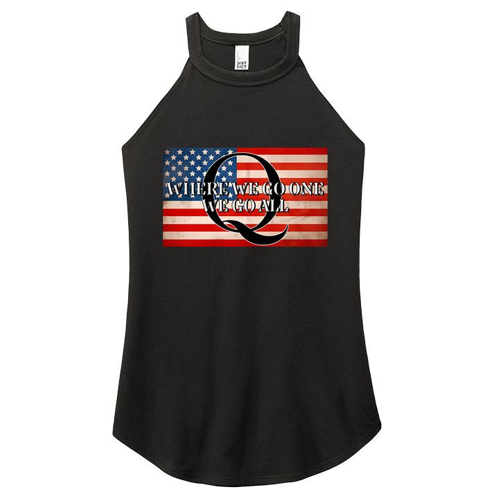 Q Where We Go One We Go All Usa Flag Women's Perfect Tri Rocker Tank