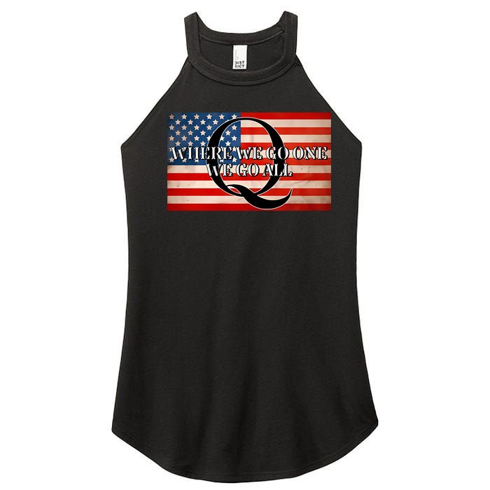 Q Where We Go One We Go All Usa Flag Women's Perfect Tri Rocker Tank