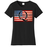 Q Where We Go One We Go All Usa Flag Women's T-Shirt