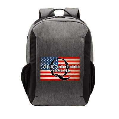 Q Where We Go One We Go All Usa Flag Vector Backpack