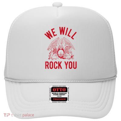 Queen We Will Rock You High Crown Mesh Back Trucker Hat