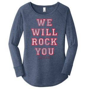 Queen We Will Rock You Pink Funny Gift Women's Perfect Tri Tunic Long Sleeve Shirt